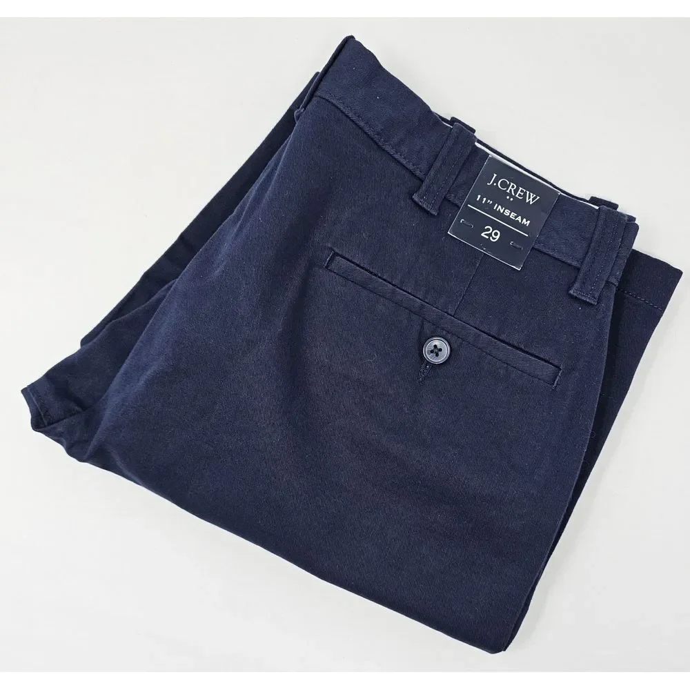J. Crew Shorts Mens 29x11 Flex Chino Navy Flat Casual Preppy Stretch L0934‎